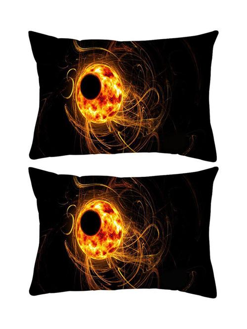 snoogg pack of two eclipse wallpapers rectangle toss throw pillow cushion cover decoarative pillow case 14 x 07" - 13573667 - Very Small Image - 1