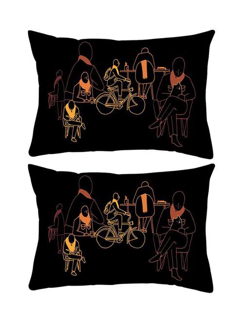 snoogg pack of two eric ellis rectangle toss throw pillow cushion cover decoarative pillow case 14 x 07" - 13573678 - Very Small Image - 1