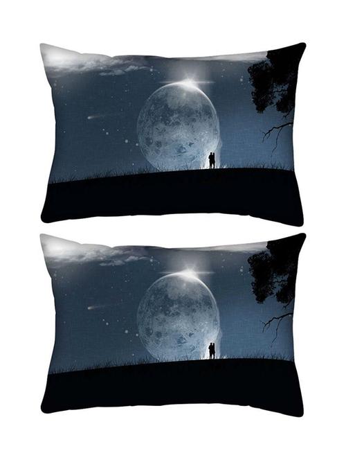 snoogg pack of two fantasy wallpaper rectangle toss throw pillow cushion cover decoarative pillow case 14 x 07" - 13573692 - Very Small Image - 1