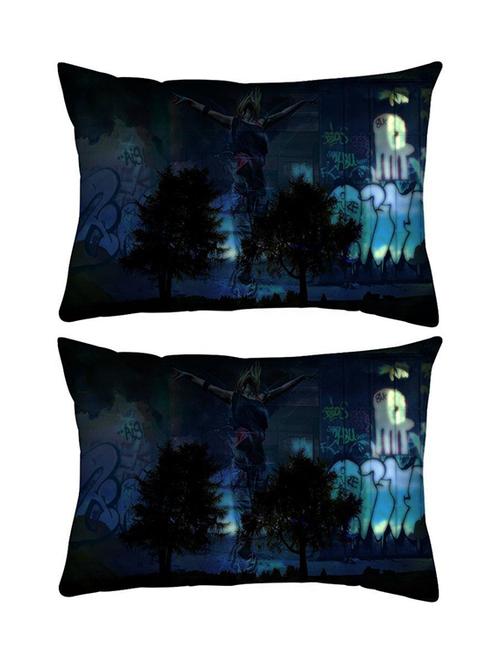 snoogg pack of two fantasy rectangle toss throw pillow cushion cover decoarative pillow case 14 x 07" - 13573693 - Very Small Image - 1