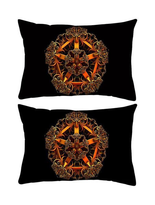 snoogg pack of two fractal jewel rectangle toss throw pillow cushion cover decoarative pillow case 14 x 07" - 13573755 - Very Small Image - 1