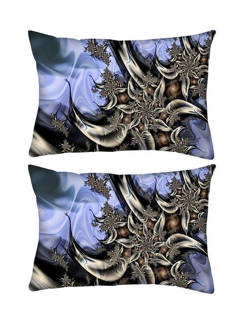 snoogg pack of two fractal swirling smoke rectangle toss throw pillow cushion cover decoarative pillow case 14 x 07" - 13573760 - Very Small Image - 1