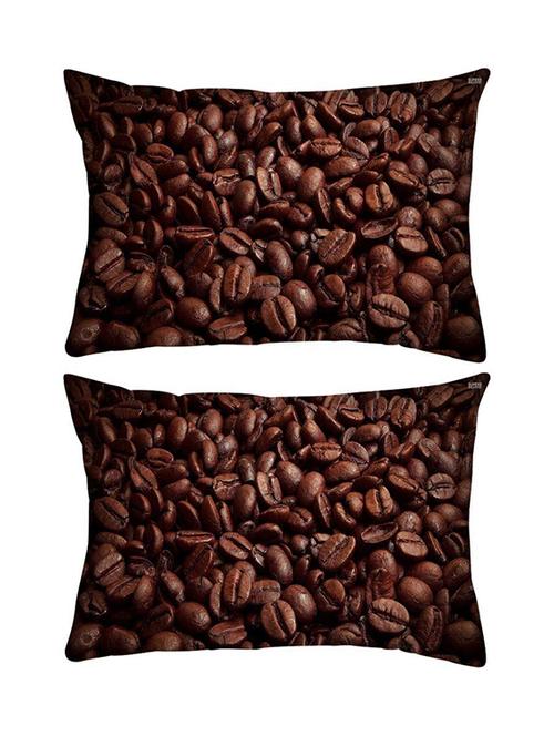 snoogg pack of two freshly roasted coffee beans rectangle toss throw pillow cushion cover decoarative pillow case 14 x 07" - 13573782 - Very Small Image - 1