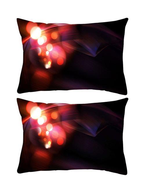 snoogg pack of two glowing lines and circles rectangle toss throw pillow cushion cover decoarative pillow case 14 x 07" - 13573810 - Very Small Image - 1