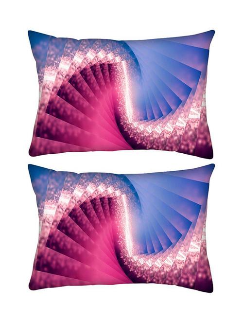 snoogg pack of two glowing spiral abstract rectangle toss throw pillow cushion cover decoarative pillow case 14 x 07" - 13573812 - Very Small Image - 1