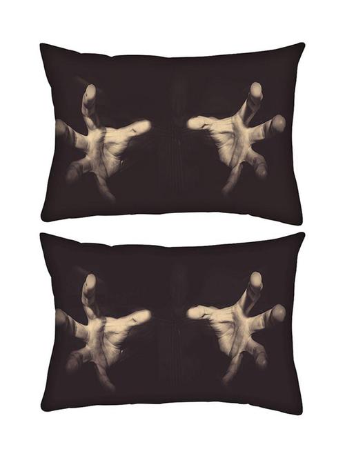 snoogg pack of two grabbing hands rectangle toss throw pillow cushion cover decoarative pillow case 14 x 07" - 13573820 - Very Small Image - 1