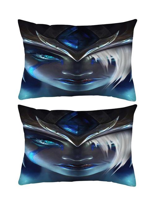 snoogg pack of two league of legends rectangle toss throw pillow cushion cover decoarative pillow case 14 x 07" - 13573900 - Very Small Image - 1