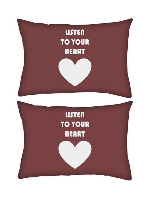 snoogg pack of two listen to your heart rectangle toss throw pillow cushion cover decoarative pillow case 14 x 07" - 13573911 - Very Small Image - 1