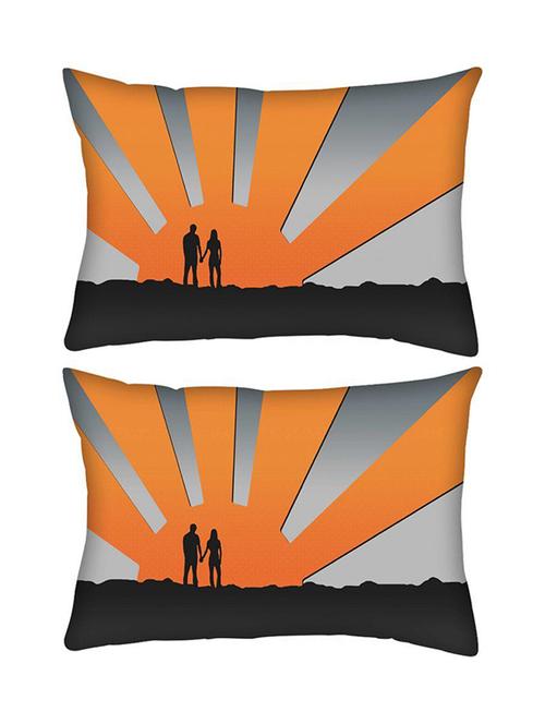 snoogg pack of two love couple rectangle toss throw pillow cushion cover decoarative pillow case 14 x 07" - 13573913 - Very Small Image - 1