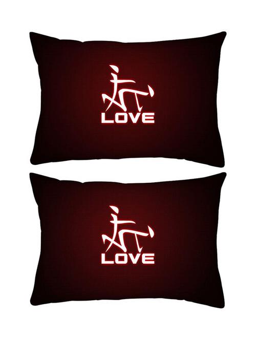 snoogg pack of two chinese love rectangle toss throw pillow cushion cover decoarative pillow case 14 x 07" - 13573921 - Very Small Image - 1