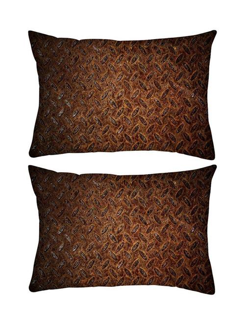 snoogg pack of two metal pattern rectangle toss throw pillow cushion cover decoarative pillow case 14 x 07" - 13573933 - Very Small Image - 1