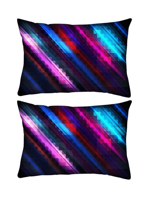 snoogg pack of two squares and lines rectangle toss throw pillow cushion cover decoarative pillow case 14 x 07" - 13573966 - Very Small Image - 1