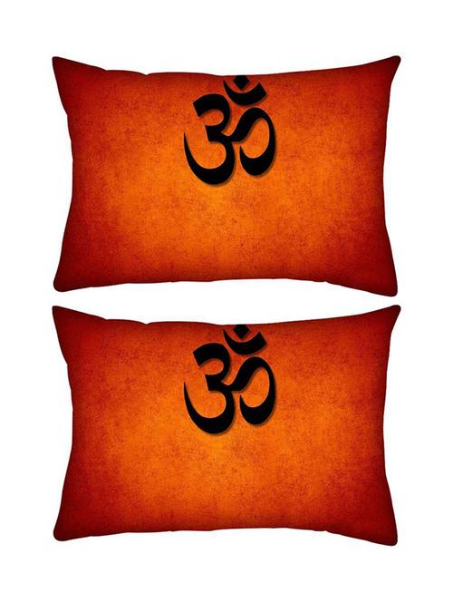 snoogg pack of two om rectangle toss throw pillow cushion cover decoarative pillow case 14 x 07" - 13574008 - Very Small Image - 1