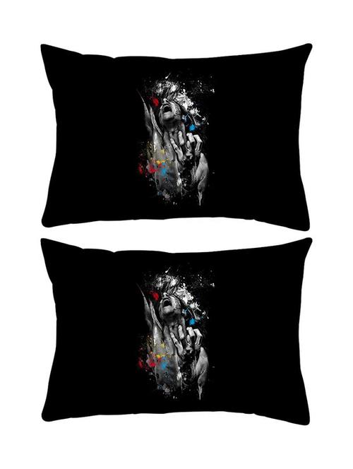 snoogg pack of two painful man rectangle toss throw pillow cushion cover decoarative pillow case 14 x 07" - 13574028 - Very Small Image - 1