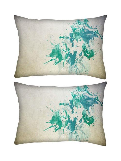 snoogg pack of two painting of a man rectangle toss throw pillow cushion cover decoarative pillow case 14 x 07" - 13574031 - Very Small Image - 1