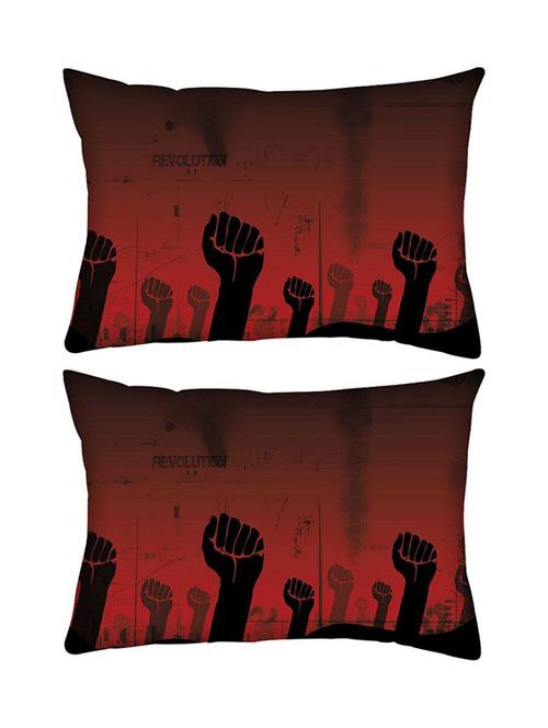 snoogg pack of two revolution hand rectangle toss throw pillow cushion cover decoarative pillow case 14 x 07" - 13574113 - Very Small Image - 1