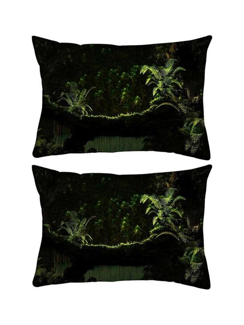 snoogg pack of two small trees rectangle toss throw pillow cushion cover decoarative pillow case 14 x 07" - 13575111 - Very Small Image - 1