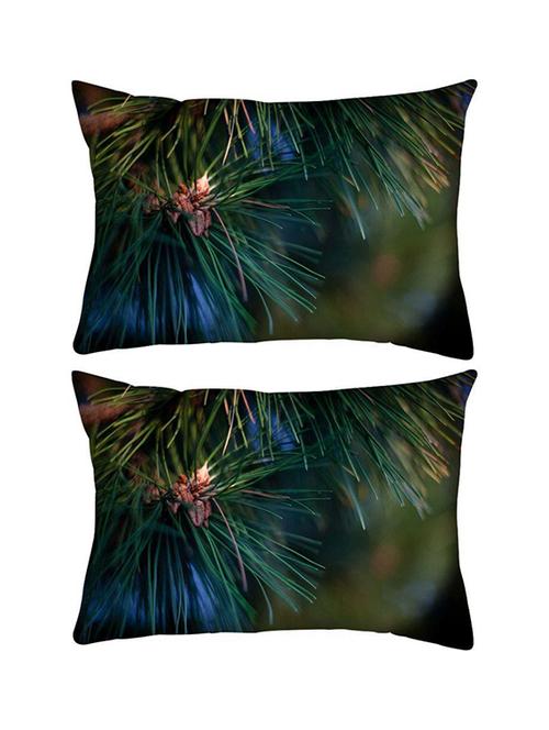 snoogg pack of two christmas tree branch rectangle toss throw pillow cushion cover decoarative pillow case 14 x 07" - 13575115 - Very Small Image - 1