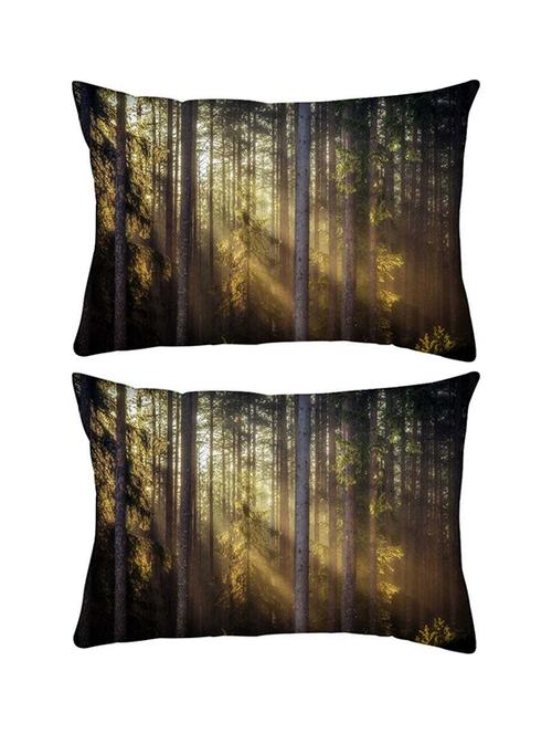 snoogg pack of two sunlight in forest rectangle toss throw pillow cushion cover decoarative pillow case 14 x 07" - 13575204 - Very Small Image - 1