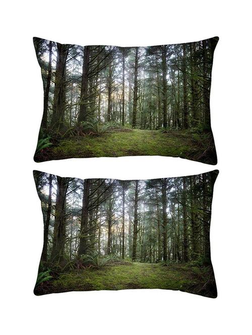 snoogg pack of two multiple branched tree rectangle toss throw pillow cushion cover decoarative pillow case 14 x 07" - 13575220 - Very Small Image - 1