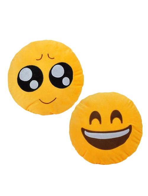 yellow polyester set of 2 filled cushion - 13599279 - Very Small Image - 1