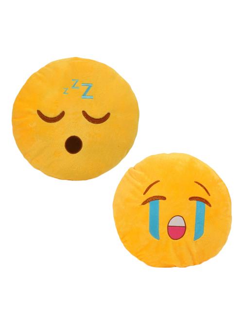 yellow polyester set of 2 filled cushion - 13599282 - Very Small Image - 1