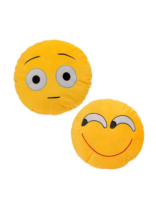 yellow polyester set of 2 filled cushion - 13599284 - Very Small Image - 1