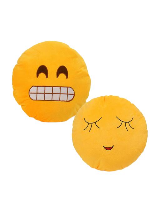 yellow polyester set of 2 filled cushion - 13599286 - Very Small Image - 1