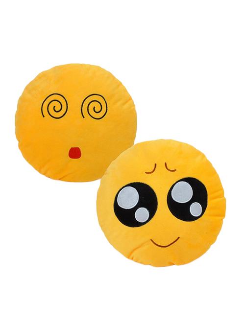 yellow polyester set of 2 filled cushion - 13599341 - Very Small Image - 1