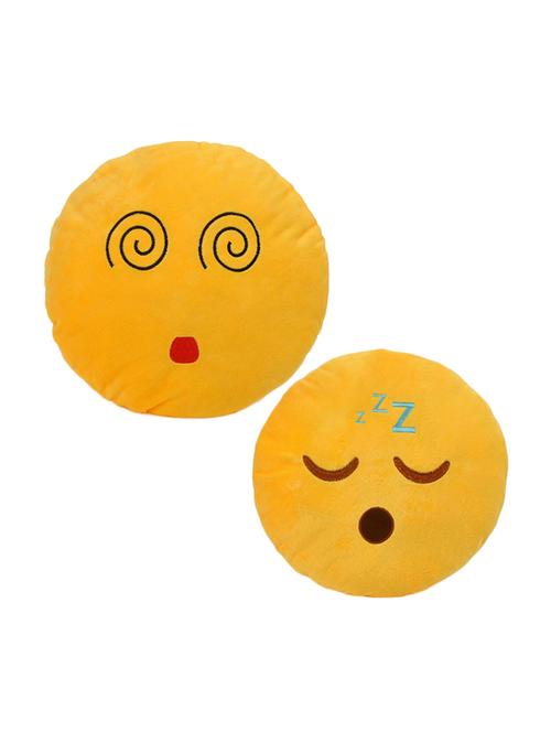 yellow polyester set of 2 filled cushion - 13599342 - Very Small Image - 1