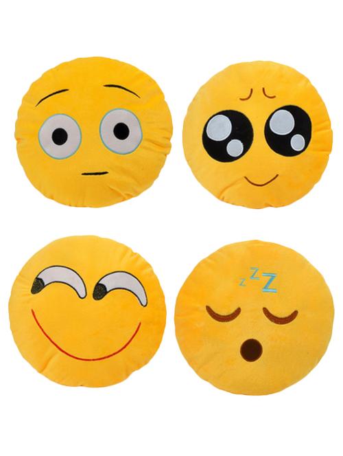 yellow polyester set of 4 filled cushion - 13599348 - Very Small Image - 1