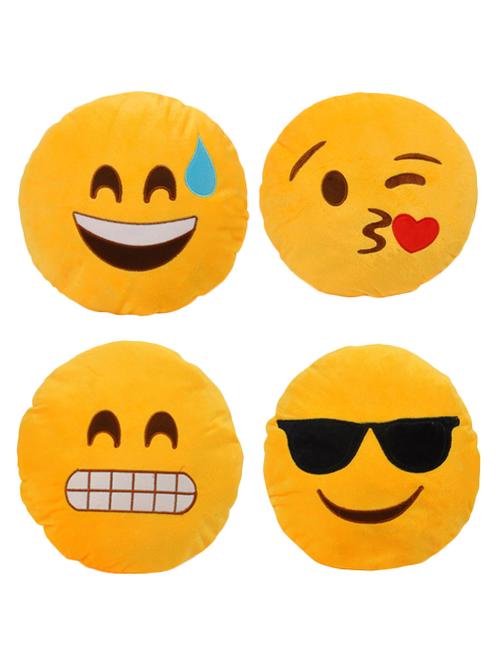 yellow polyester set of 4 filled cushion - 13599349 - Very Small Image - 1