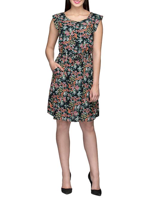 multicolored floral printed viscose blouson dress - 13599952 - Very Small Image - 1