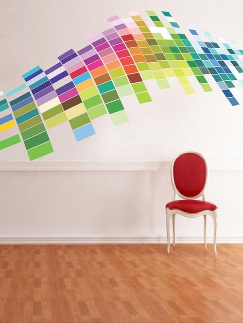 impression wall colored cubes wall sticker - 13600596 - Very Small Image - 1