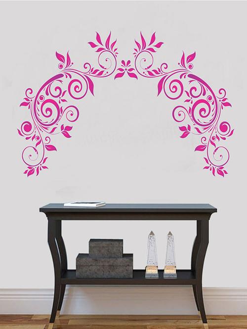 impression wall pink floral design wall sticker - 13600790 - Very Small Image - 1