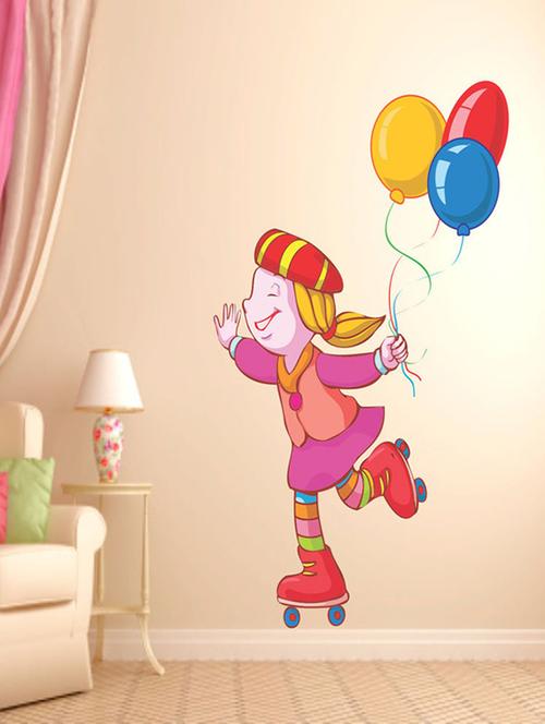 impression wall girl playing wall sticker - 13600843 - Very Small Image - 1