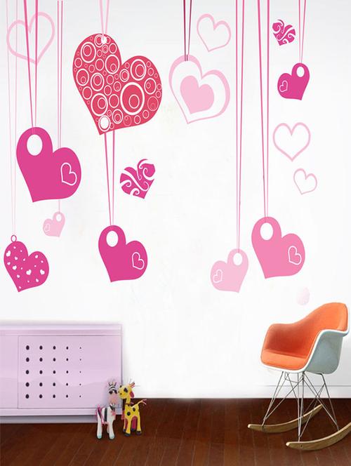 impression wall hanging hearts wall sticker - 13600860 - Very Small Image - 1