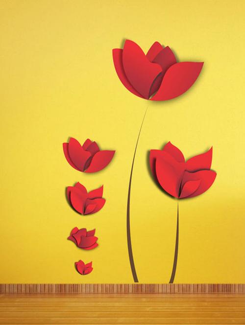 impression wall beatiful flower wall sticker - 13600936 - Very Small Image - 1