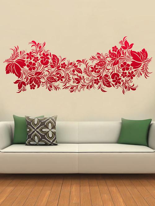 impression wall red floral design wall sticker - 13600941 - Very Small Image - 1