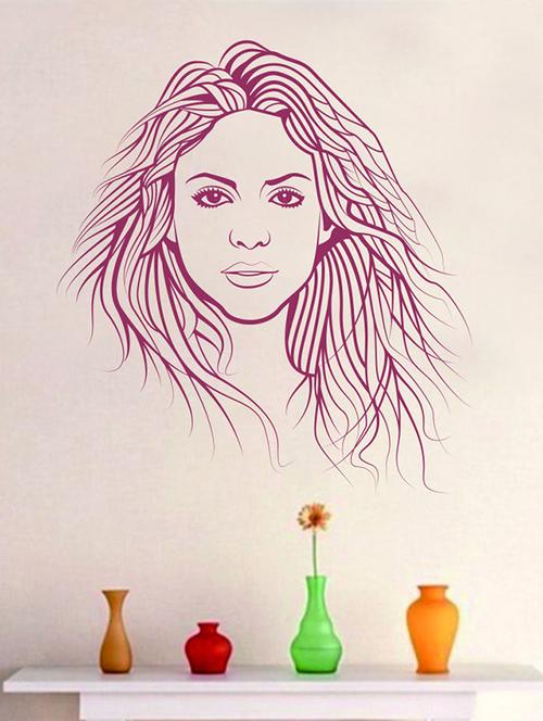impression wall beautiful girl wall sticker - 13600951 - Very Small Image - 1
