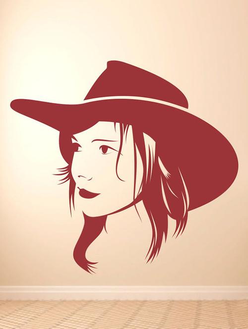 impression wall cow girl wall sticker - 13600960 - Very Small Image - 1