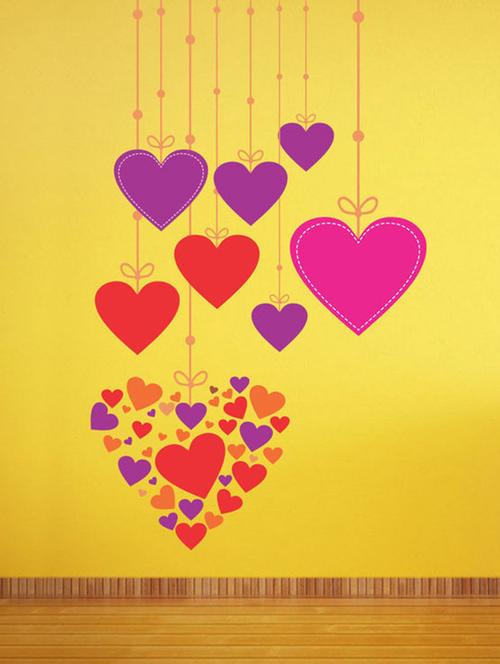 impression wall hanging hearts wall sticker - 13600973 - Very Small Image - 1
