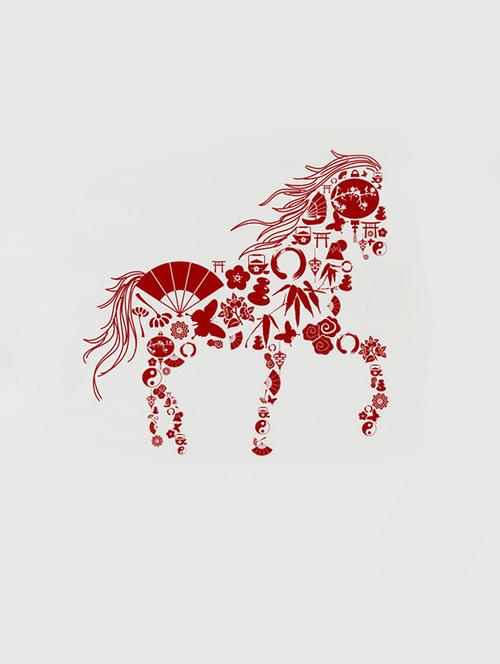 impression wall horse art wall sticker - 13600982 - Very Small Image - 1