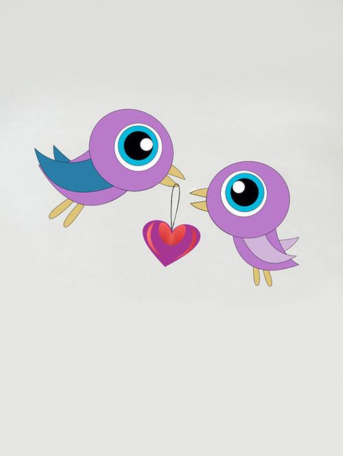 impression wall bird love wall sticker - 13600984 - Very Small Image - 1