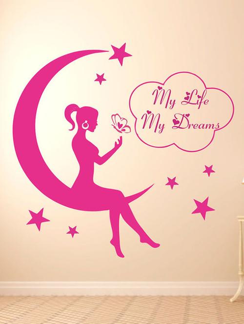 impression wall dreaming girl wall sticker - 13601040 - Very Small Image - 1