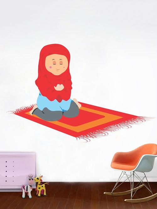 impression wall performing namaaz wall sticker - 13601056 - Very Small Image - 1
