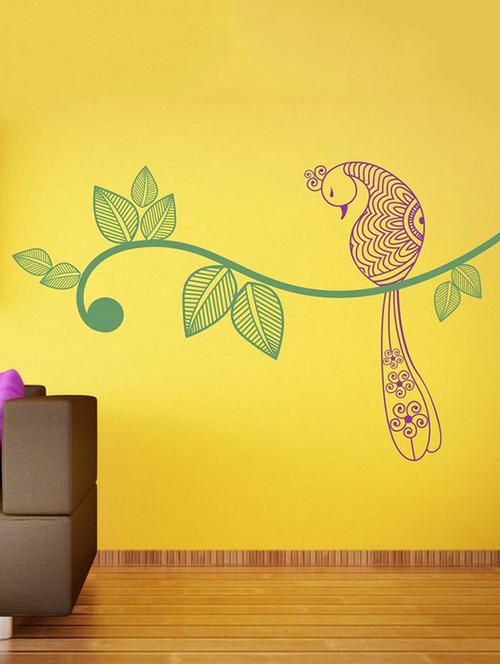 impression wall bird sitting on branch wall sticker - 13601062 - Very Small Image - 1