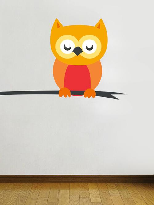 impression wall owl on branch wall sticker - 13601091 - Very Small Image - 1
