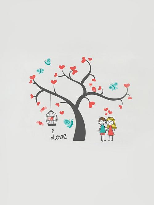 impression wall beautiful tree wall sticker - 13601102 - Very Small Image - 1