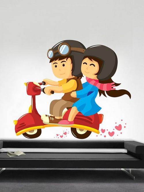 impression wall love on bike wall sticker - 13601103 - Very Small Image - 1